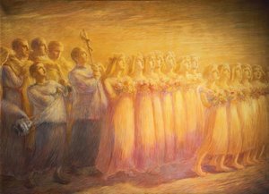 Bakire cenazesi, by Gaetano Previati