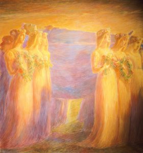 Bakire cenazesi, by Gaetano Previati