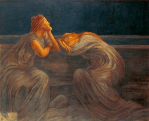 Gece, 1908, Gaetano Previati (1852–1920). by Gaetano Previati