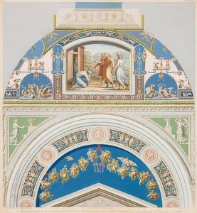 İbrahim ve üç melek ile çerçeve ve tonoz. 1774 by Gaetano Savorelli