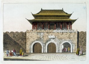Pekin İmparatorluk Sarayı Kapısı (Yasak Şehir) - "Antik ve Modern Kostüm"den, Ferrario, ed. Milano