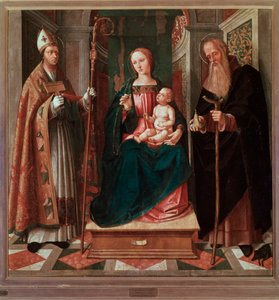 Aziz Biagio ile Başrahip Aziz Anthony arasındaki Madonna ve Çocuk (Resim by Galeazzo Campi