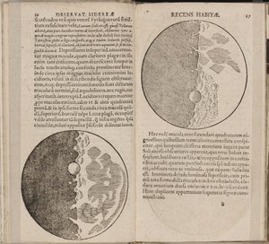 Galileo Galilei tarafından yazılan Sidereus Nuncius Sidereal Messenger kitabının yaprağı, 1610