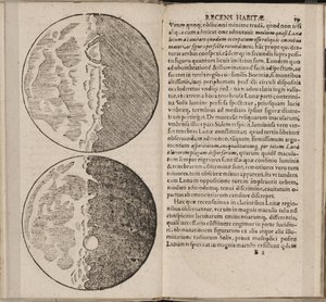 Galileo Galilei tarafından yazılan Sidereus Nuncius Sidereal Messenger kitabının yaprağı, 1610