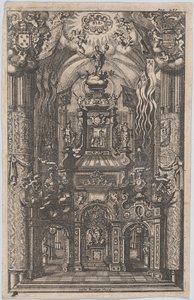 Ferdinand için Katafalk, kimliği belirsiz bir kitaptan, yaklaşık. 1660-95. by Gaspar Bouttats