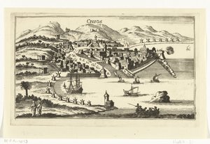 Sakız Adası'nın Akdeniz'deki Liman, Şehir ve Adalarının Topografik Görüntüleri (dizi başlığı) by Gaspar Bouttats
