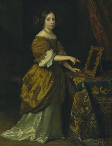 Aynanın Karşısında Duran Kız, 1668. by Gaspar Netscher