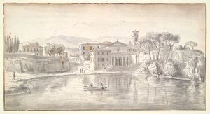 Nehir Boyunca Kilise ve Evler by Gaspar van Wittel