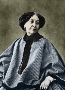 George Sand (Aurore Dupin, Baronne Dudevant) (1804-1876), Fransız yazar, 1865 civarında Nadar tarafından fotoğraflandı.