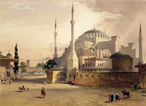 Ayasofya, levha 17: Louis Haghe (1806-85) tarafından oyulmuş caminin dış görünümü, 1852