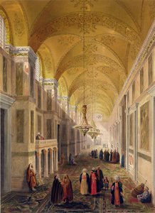 Ayasofya, levha 2: Louis Haghe (1806-85) tarafından oyulmuş narteks, 1852