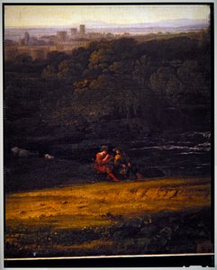 İtalyan Pastoral Manzarası, detay, tarihsiz by Gaspard Poussin Dughet