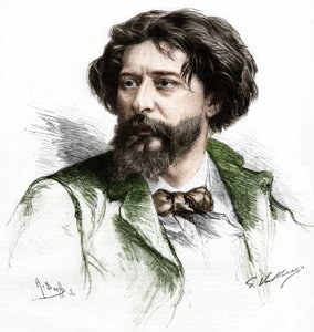 Alphonse Daudet (1840-1897), Fransız yazar. Gaston Vuillier