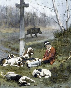 Avcı ve uykulu köpekleri - Gaston Gelebert