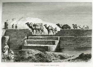 Abdallah rezervuarı (Suudi Arabistan). G.Vuillier tarafından gravür, Lady Anna Blunt tarafından 1878-1879