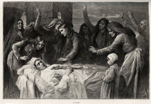 Vocero, Korsika funebre şarkısı intikam için çağırıyor. Gaston Vuillier (1845-1915), 1890