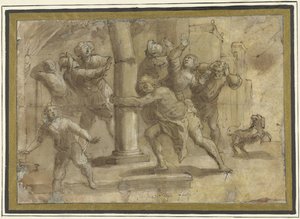 Samson tapınağı yıkıyor by Gaudenzio Ferrari