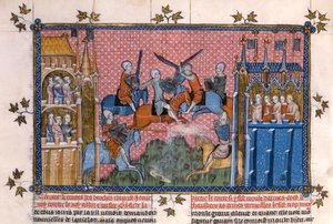 Gölün Lancelot Romantizminden bir sahne by Gautier