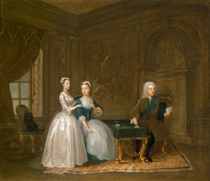 John Montagu, karısı ve küçük kızlarının portresi (tuval üzerine yağlıboya)
