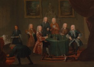Clarke Kardeşler ve Diğer Beyler Şarap İçiyor, 1730 ve 1735 yılları arasında.
