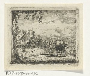 Putto ve inek ile manzara by Geerlig Grijpmoed