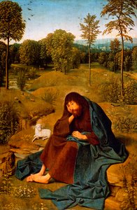 John Baptist in Wilderness, boyama Geertgen tot Sint Jans Panel (yaklaşık 1460-ca 1490), panel, 42x28 cm, Hollanda