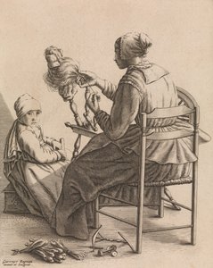Dönen Bir Kadın, Beş Kadınsı Meslekten 4. Levha, yakl. 1640-57. by Geertruydt Roghman