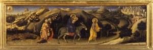 Mısır'a Uçuş (Predella of the Adoration of the Magi, Pala Strozzi) by Gentile da Fabriano