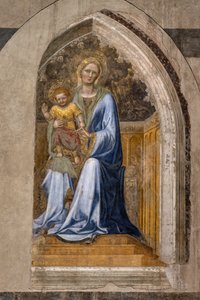 İç kısım: "Çocuk ve meleklerle Taht Edilen Madonna", Gentile da Fabriano tarafından by Gentile da Fabriano