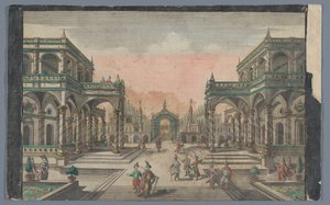 Konstantinopolis Lust-Gänge des Groß-Sultans gegen dem Cypressen Garten'de bir selvi bahçesine giden caddenin görünümü