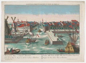 Rotterdam Prospect der West-Maas Port zu Roterdam'daki Wester Nieuwe Hoofdpoort ve Ooster Nieuwe Hoofdpoort'un görünümü (nesne üzerindeki başlık) Rotterdam (seri başlığı)