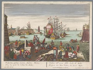 Malta'daki limanın görünümü Prospect des Meer Hafens der Insul Malta (nesne üzerindeki başlık) Liman görünümleri (dizi başlığı)