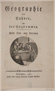 "Herkes için Coğrafya" için vinyet içeren başlık sayfası by Georg Christian Schule