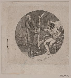 Rahip ve yaşlı adam ile skeç by Georg Christian Schule