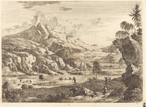 Rakamlarla Dağlık Nehir Manzarası by Georg Eisenmann