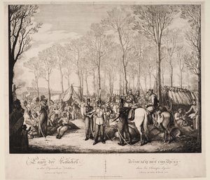 Nisan 1814, 1814'te Paris'teki Avenue des Champs-Elysées'deki Kazakların Bivouac'ı