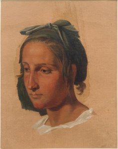 İtalyan bir kadının portre çalışması by Georg Friedrich August Lucas
