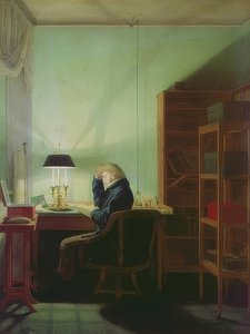Lamba ışığında okuma. 1814
