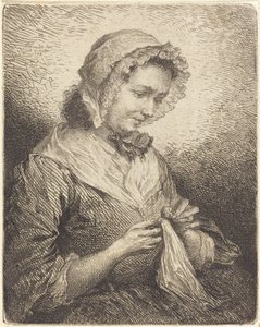 Sanatçının Karısının Dikişi by Georg Friedrich Schmidt