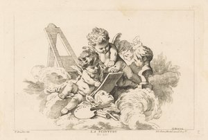 Schilderkunst La Peinture (nesne üzerindeki başlık) Livre des Arts (dizi adı) by Georg Leopold Hertel