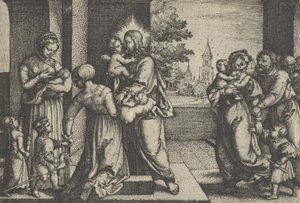 İsa ve Çocuklar. by Georg Pencz