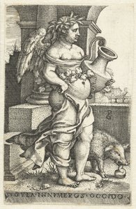 Oburluk (Gula) Gvla innvmeros occido (nesne üzerindeki başlık) Yedi Ölümcül Günah (dizi başlığı) by Georg Pencz