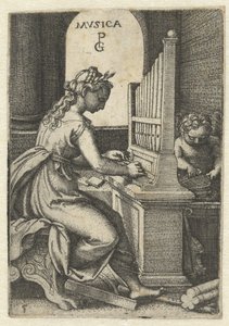 Müzik Musica (nesne üzerindeki başlık) Yedi Liberal Sanatlar (dizi başlığı) by Georg Pencz