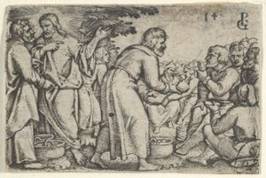 Somunların ve Balıkların Mucizesi, İsa'nın Hikayesinden, 1534-35. by Georg Pencz