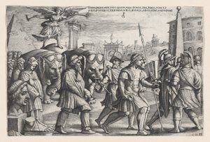 Petrarch'ın Zaferleri'nden İffet Üzerindeki Şöhretin Zaferi. by Georg Pencz