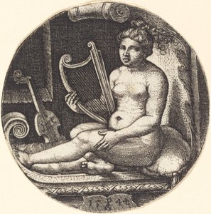 Arplı kadın by Georg Pencz
