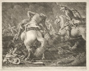 Prusya ve Macar Hussars arasındaki Çatışma by Georg Philipp I Rugendas