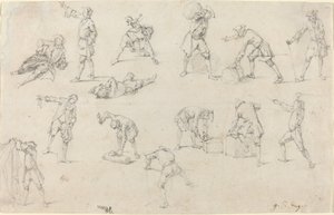 Kamptaki Askerlerin Çalışmaları by Georg Philipp Rugendas