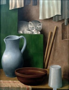 Bir kedi ile natürmort (fırın köşesi)