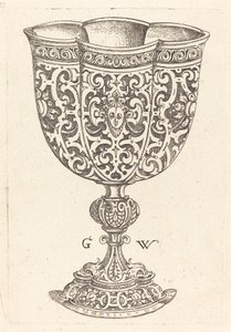 Altı kabartmalı kadeh, iki yunusla süslenmiş kaide by Georg Wechter I